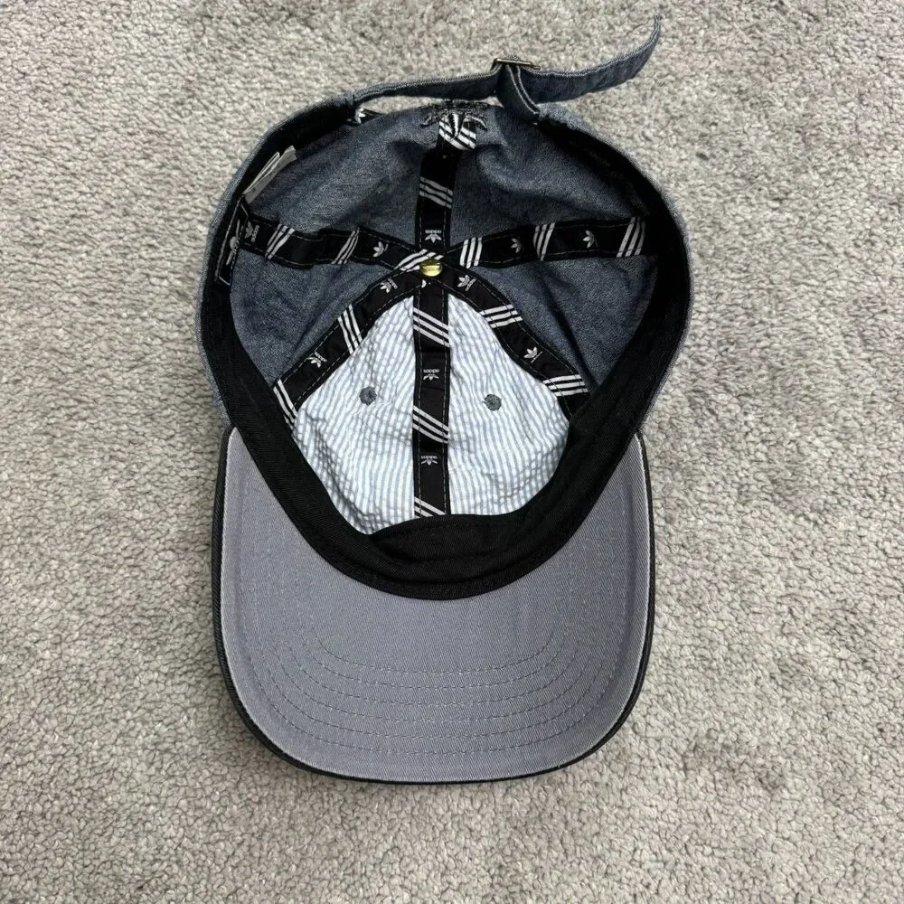 Adidas Originals Trefoil Chambray Adjustable Hat Cap Mens OSFA Blue Black Cotton